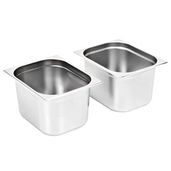 vidaXL Gastronorm Containers 2 pcs GN 1/2 200 mm Stainless Steel 2