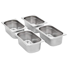 vidaXL Gastronorm Containers 8 pcs GN 1/4 100 mm Stainless Steel 2