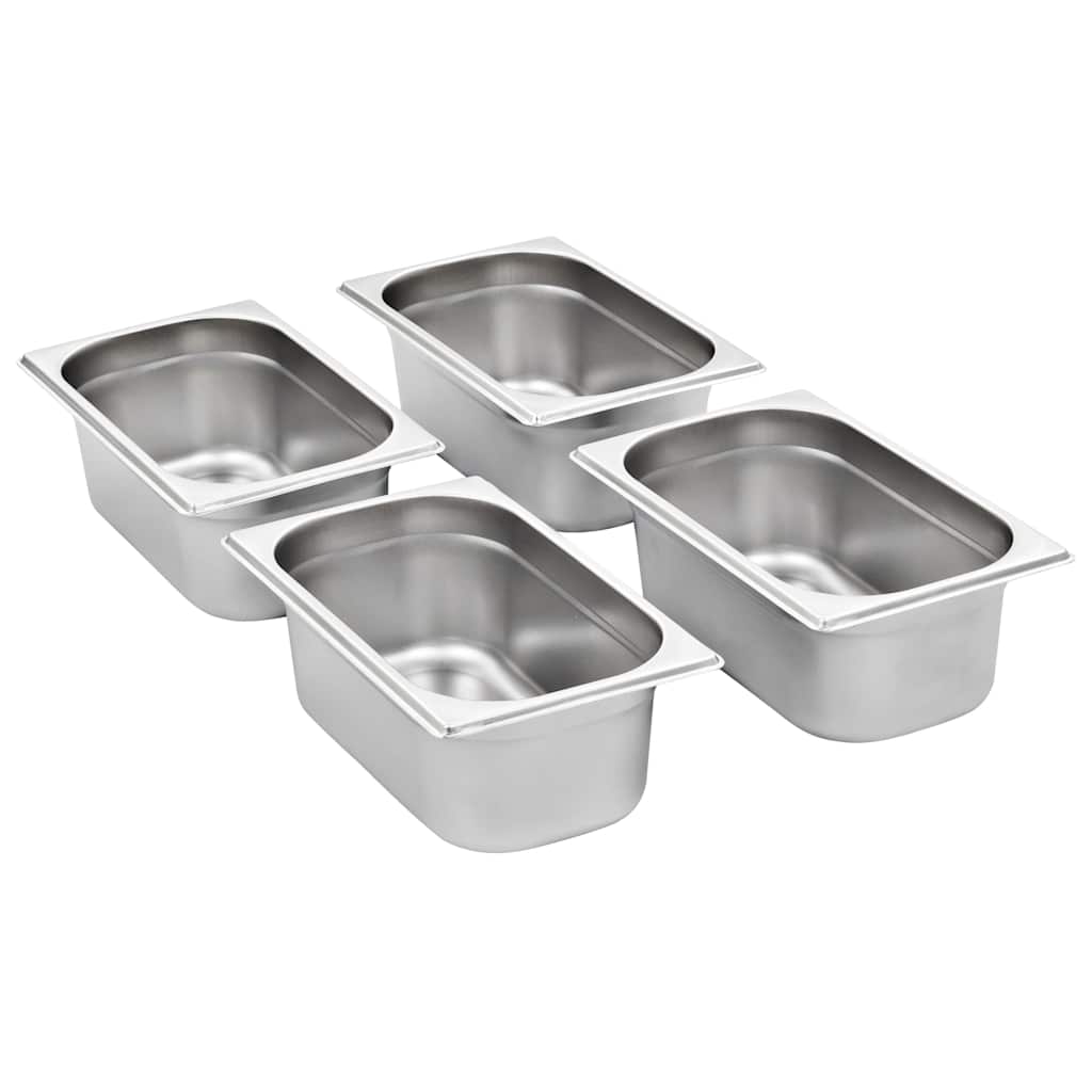 vidaXL Gastronorm Containers 8 pcs GN 1/4 100 mm Stainless Steel 2