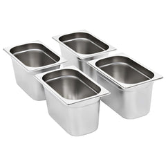 vidaXL Gastronorm Containers 4 pcs GN 1/4 150 mm Stainless Steel 2