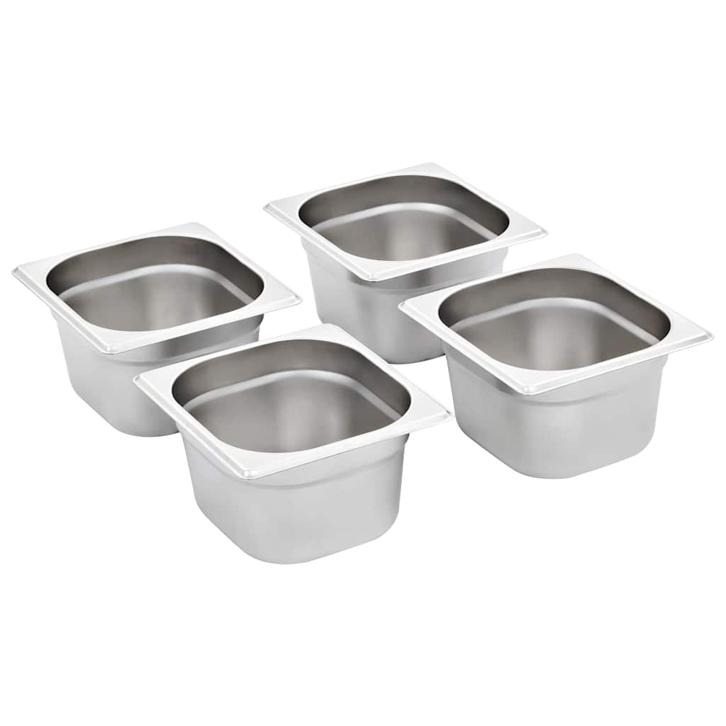 vidaXL Gastronorm Containers 12 pcs GN 1/6 100 mm Stainless Steel 2