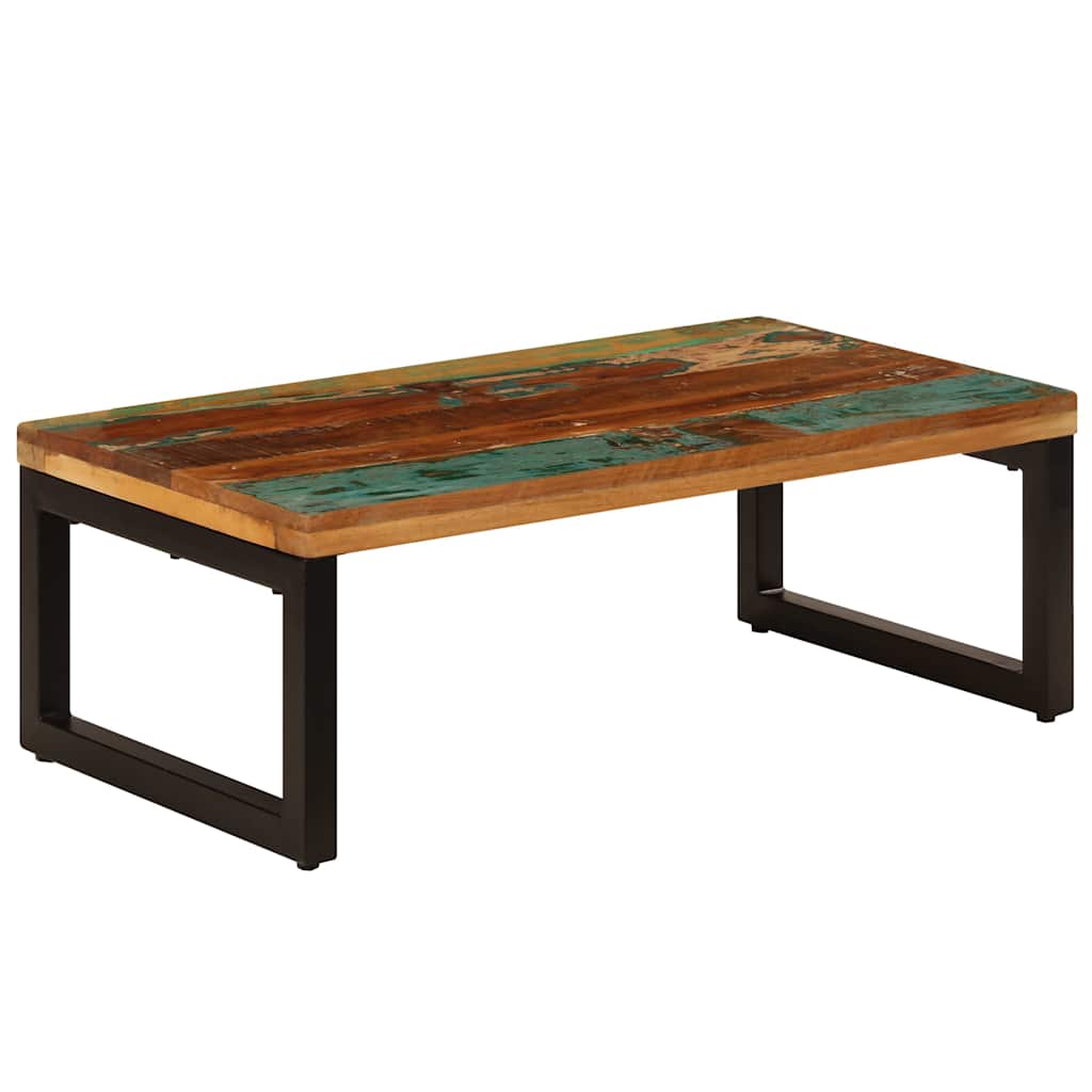 Coffee Table 100x50x35 cm Solid Mango Wood and Steel Solid reclaimed wood