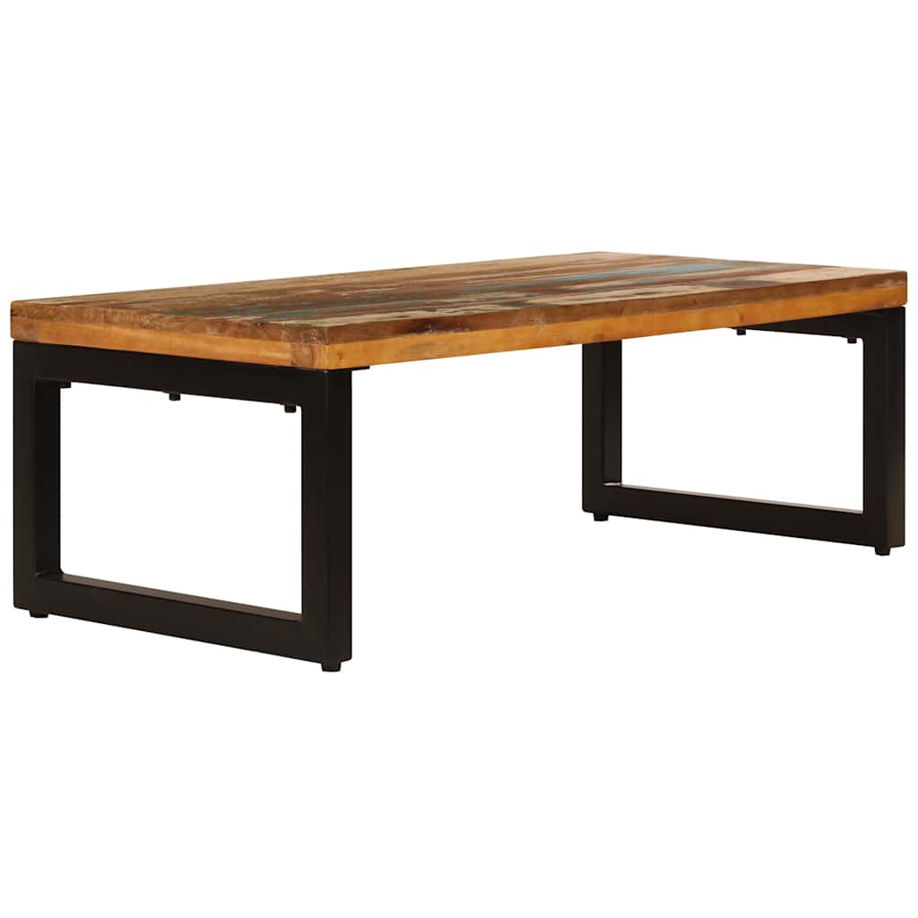 Coffee Table 100x50x35 cm Solid Mango Wood and Steel Solid reclaimed wood