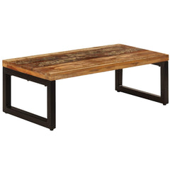 Coffee Table 100x50x35 cm Solid Mango Wood and Steel Solid reclaimed wood