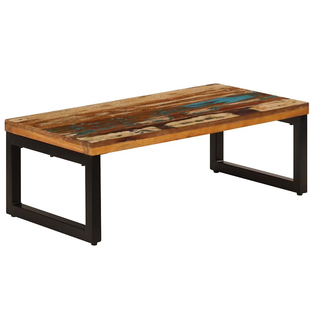 Coffee Table 100x50x35 cm Solid Mango Wood and Steel Solid reclaimed wood