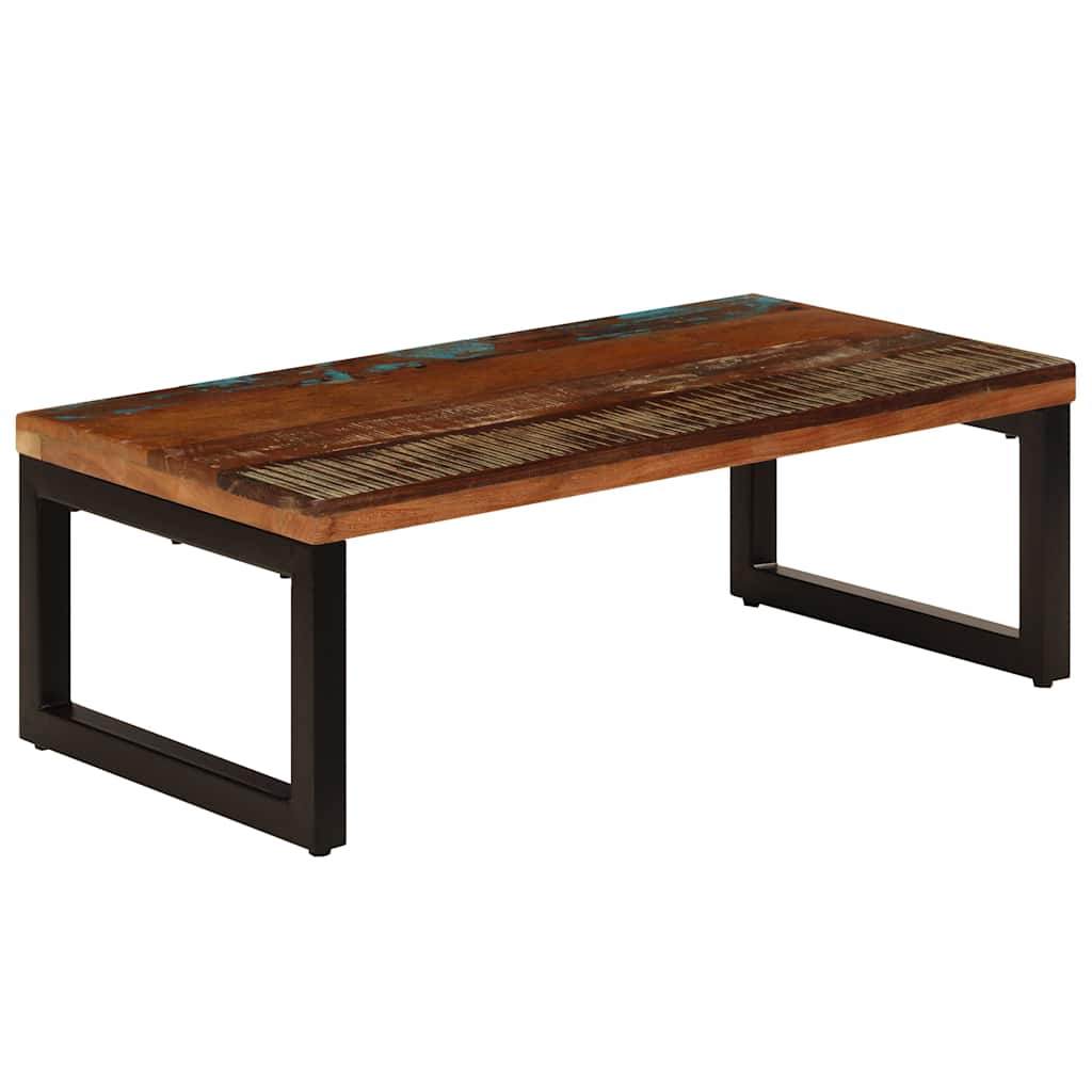 Coffee Table 100x50x35 cm Solid Mango Wood and Steel Solid reclaimed wood