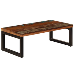 Coffee Table 100x50x35 cm Solid Mango Wood and Steel Solid reclaimed wood