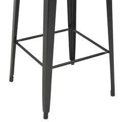 vidaXL Bar Table Black 60x60x108 cm Solid Pine Wood Steel 5