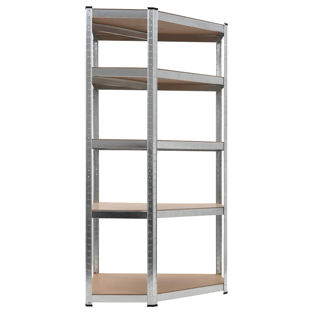 vidaXL Storage Shelf Silver 90x90x180 cm Steel and MDF 2