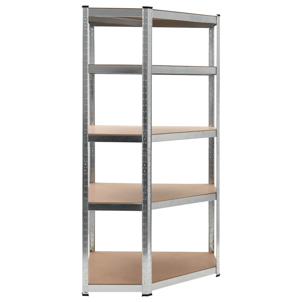vidaXL Storage Shelf Silver 90x90x180 cm Steel and MDF 3