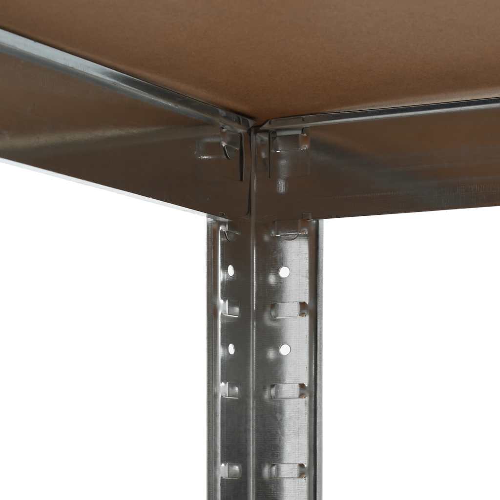 vidaXL Storage Shelf Silver 90x90x180 cm Steel and MDF 4