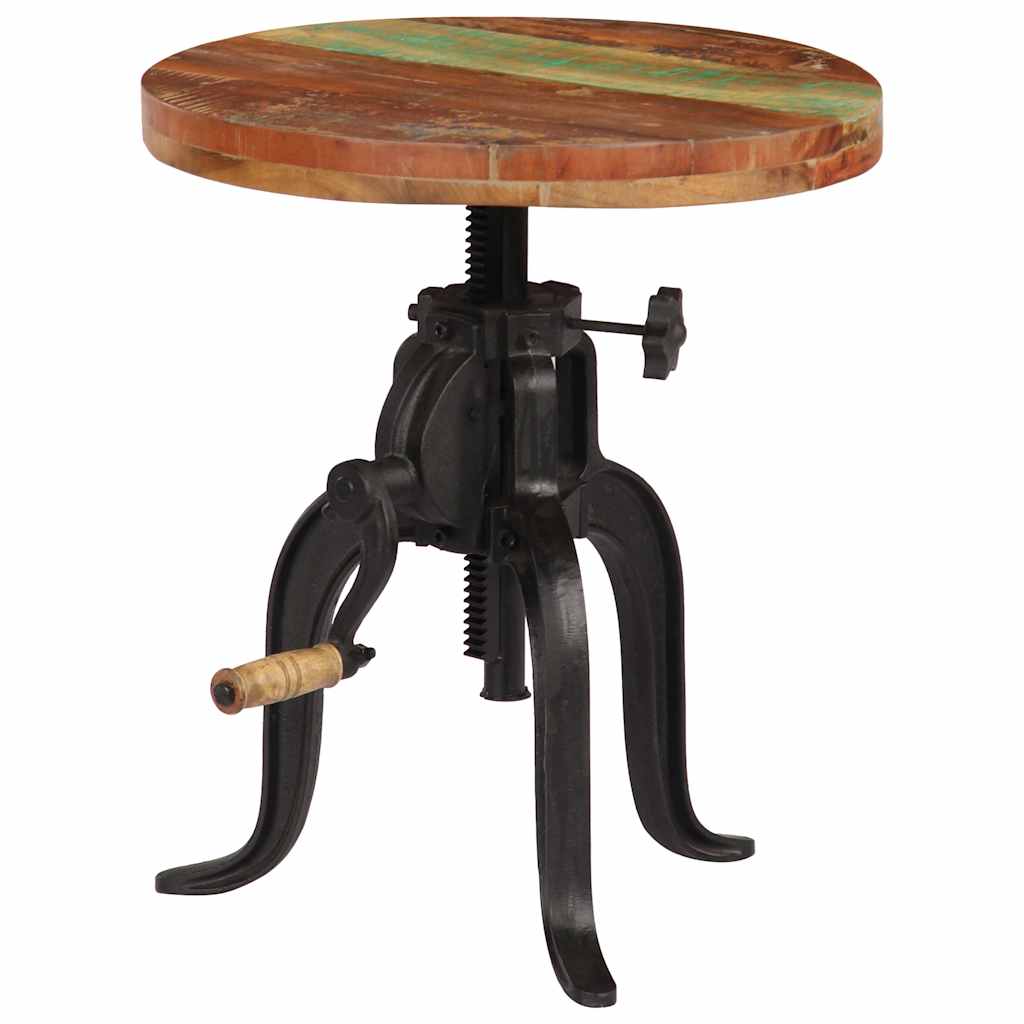 Side Table 45x (45-62) and Cast Iron Solid reclaimed wood