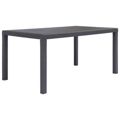Garden Table Plastic Rattan Look Brown 150 cm 90 cm