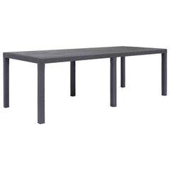 Garden Table Plastic Rattan Look Brown 220 cm 90 cm