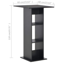 vidaXL Bar Table | Black | Engineered wood | Tall | Sleek | Bar Table | Square 6