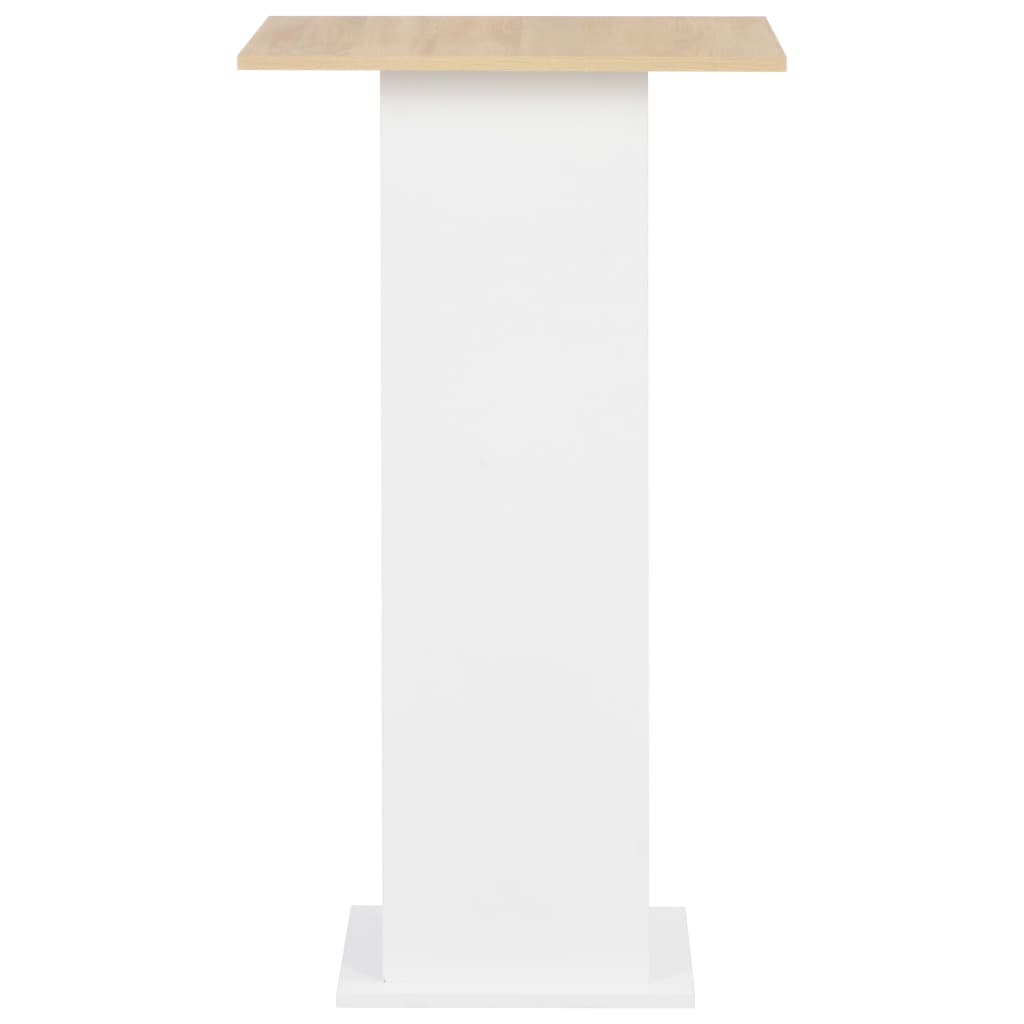 vidaXL Bar Table White and Sonoma Oak 60x60x110 cm 3
