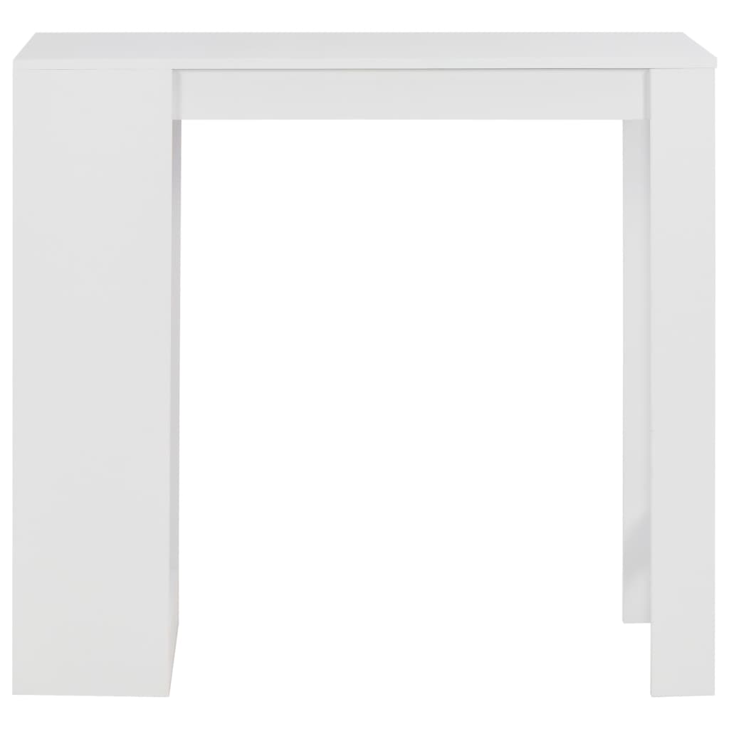 vidaXL Bar Table with Shelf White 110x50x103 cm 2