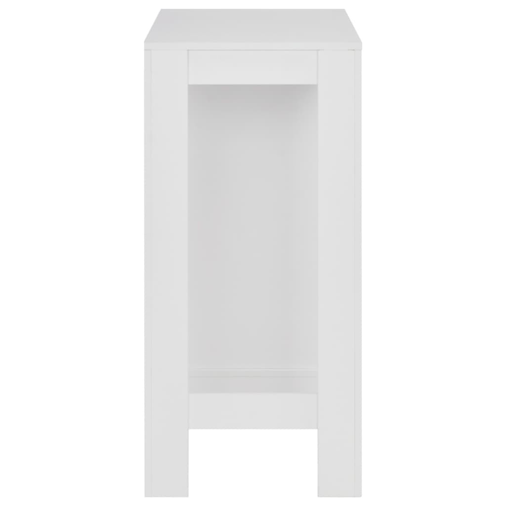 vidaXL Bar Table with Shelf White 110x50x103 cm 4