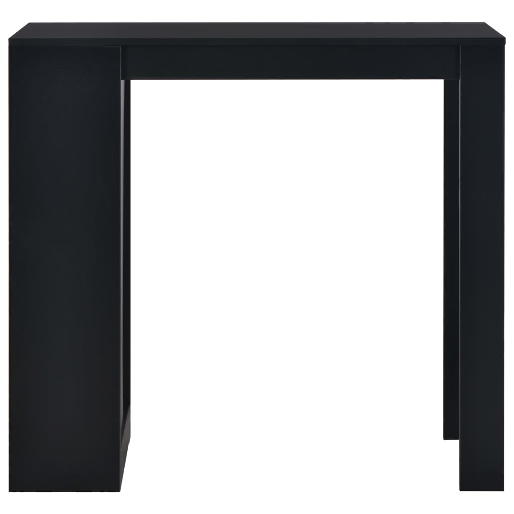 vidaXL Bar Table with Shelf Black 110x50x103 cm 2