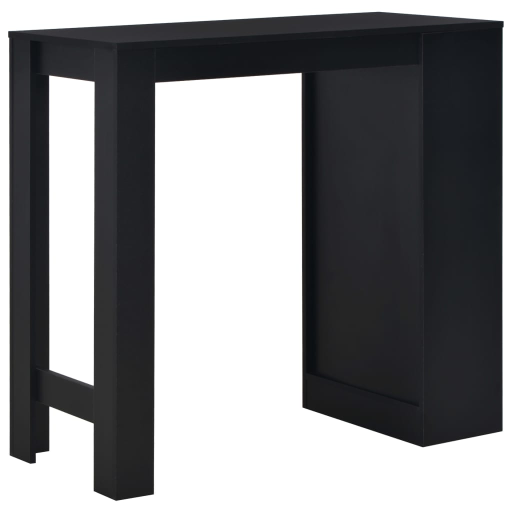 vidaXL Bar Table with Shelf Black 110x50x103 cm 3
