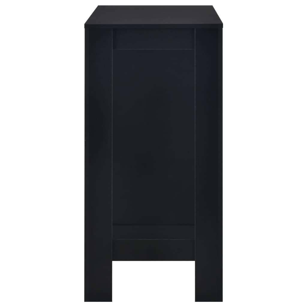 vidaXL Bar Table with Shelf Black 110x50x103 cm 4