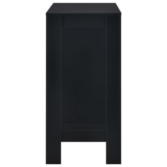 vidaXL Bar Table with Shelf Black 110x50x103 cm 4