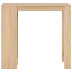 vidaXL Bar Table with Shelf Oak 110x50x103 cm 2
