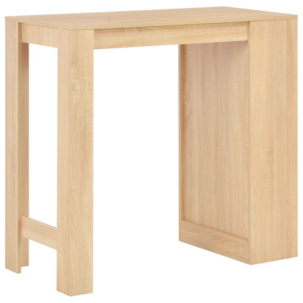 vidaXL Bar Table with Shelf Oak 110x50x103 cm 3