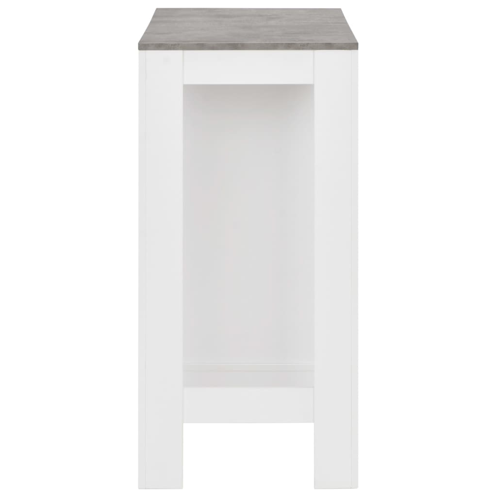 vidaXL Bar Table with Shelf White 110x50x103 cm 4