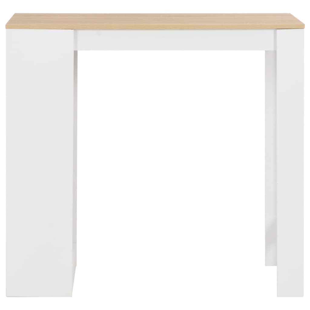 vidaXL Bar Table with Shelf White 110x50x103 cm 2