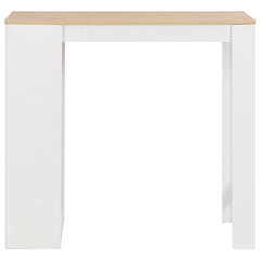 vidaXL Bar Table with Shelf White 110x50x103 cm 2