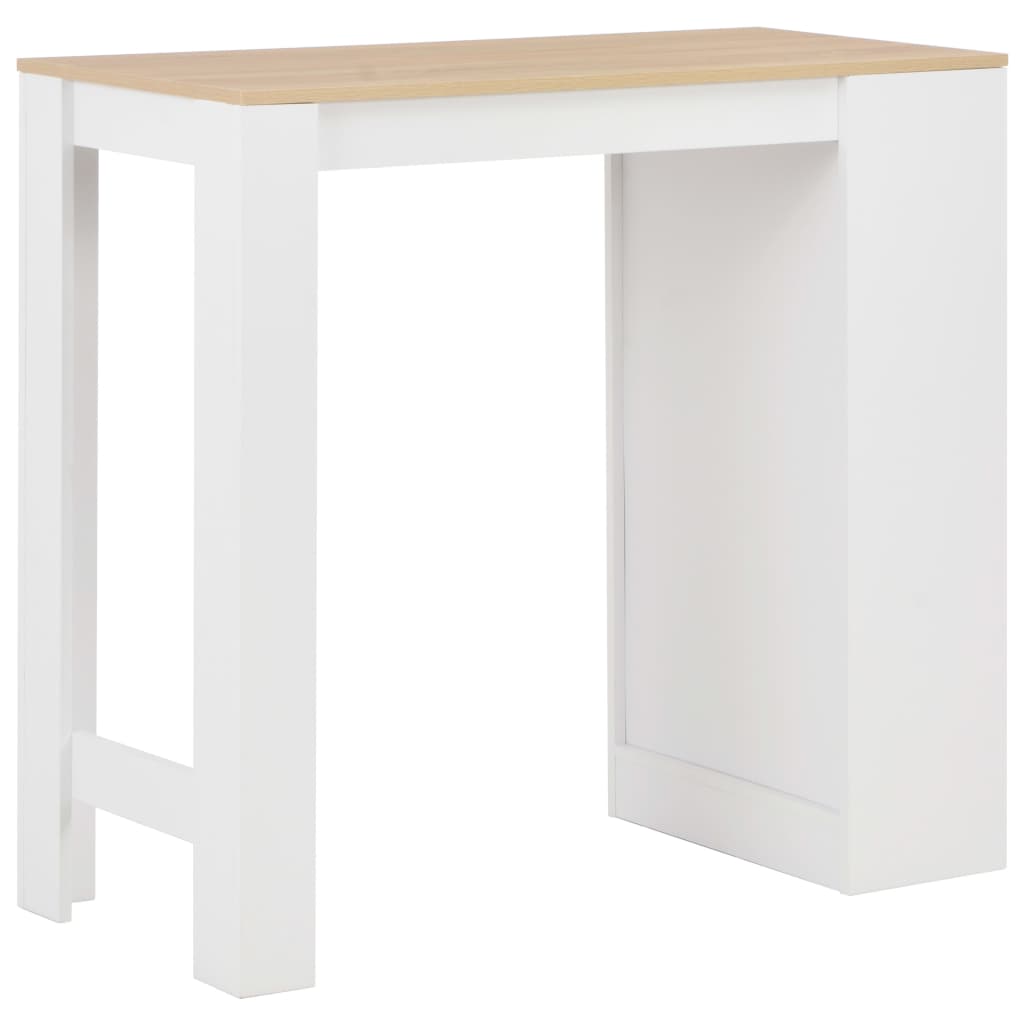 vidaXL Bar Table with Shelf White 110x50x103 cm 3