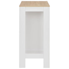 vidaXL Bar Table with Shelf White 110x50x103 cm 4
