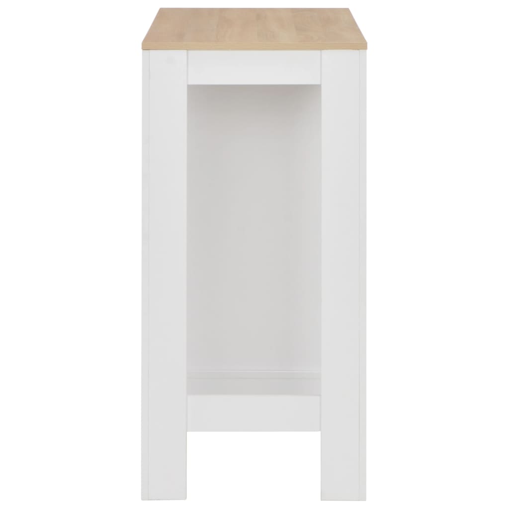 vidaXL Bar Table with Shelf White 110x50x103 cm 4