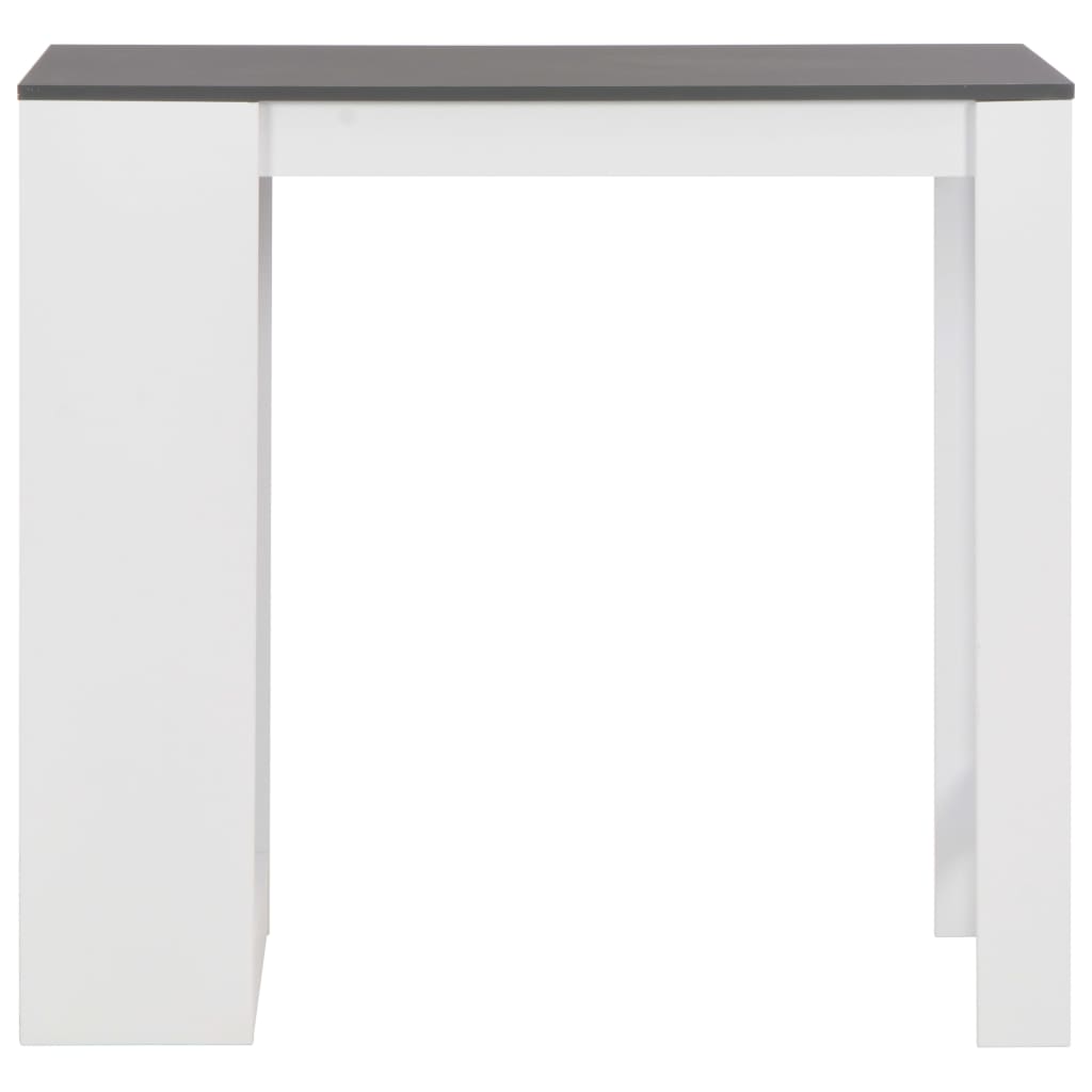 vidaXL Bar Table with Shelf White 110x50x103 cm 2