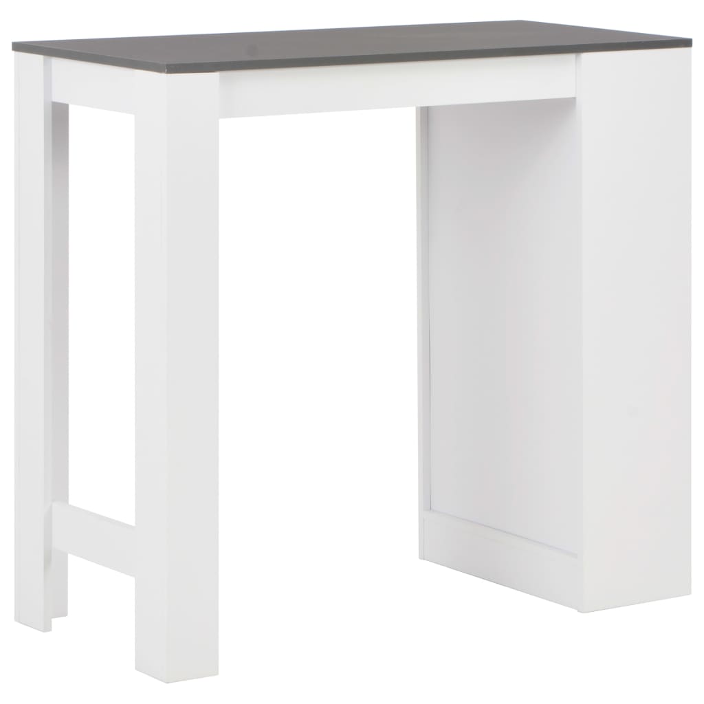 vidaXL Bar Table with Shelf White 110x50x103 cm 3