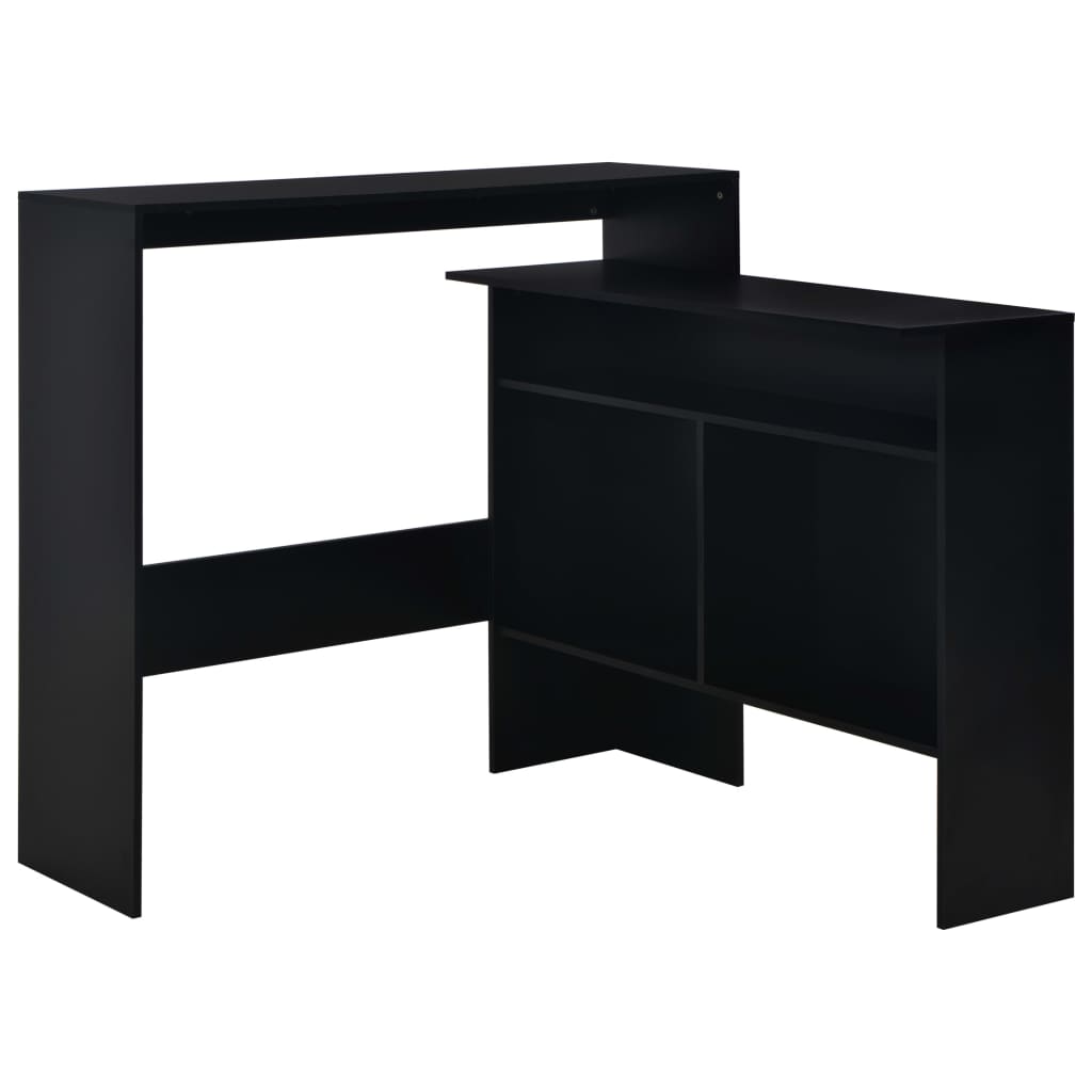 vidaXL Bar Table with 2 Table Tops Black 130x40x120 cm 2