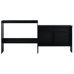 vidaXL Bar Table with 2 Table Tops Black 130x40x120 cm 3