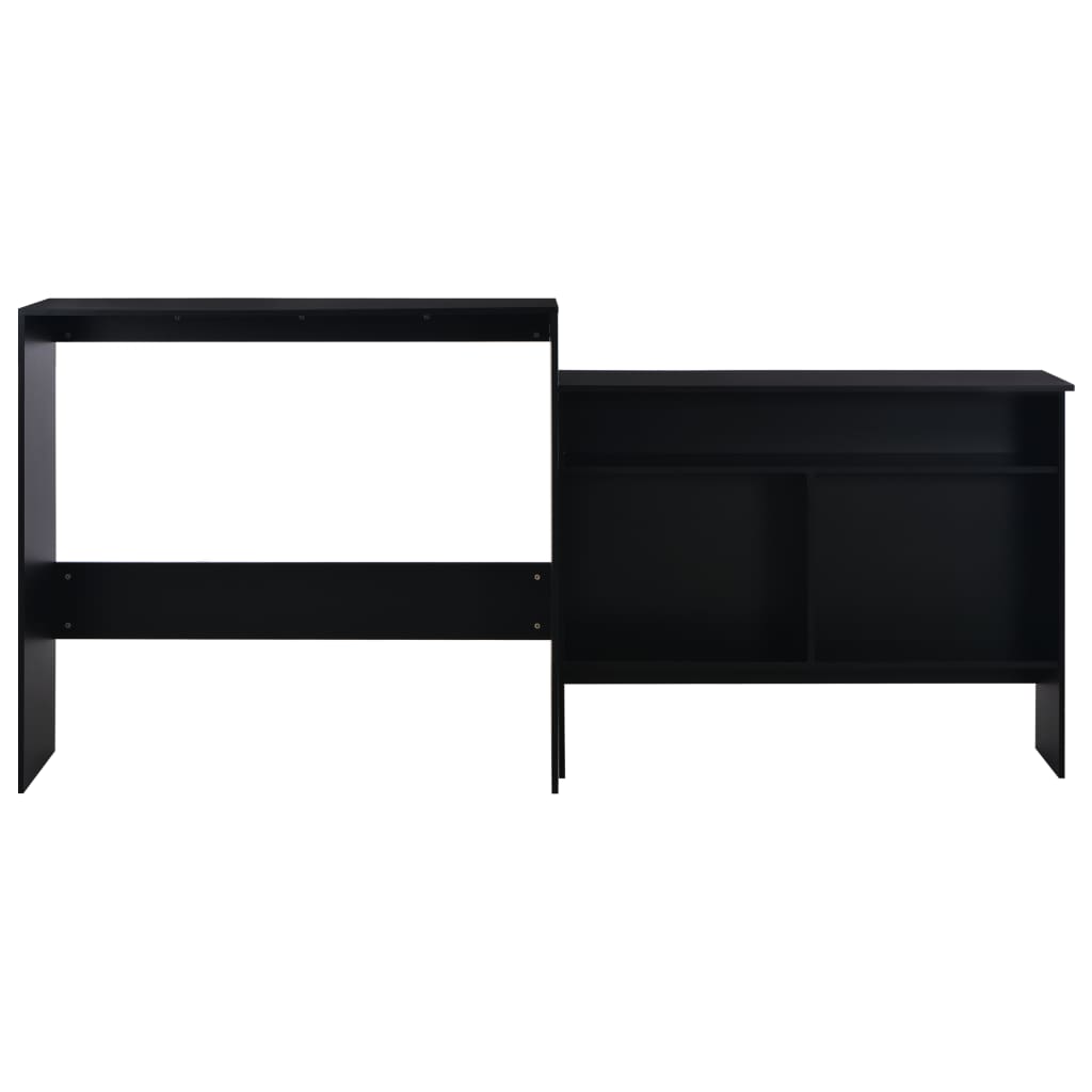 vidaXL Bar Table with 2 Table Tops Black 130x40x120 cm 3