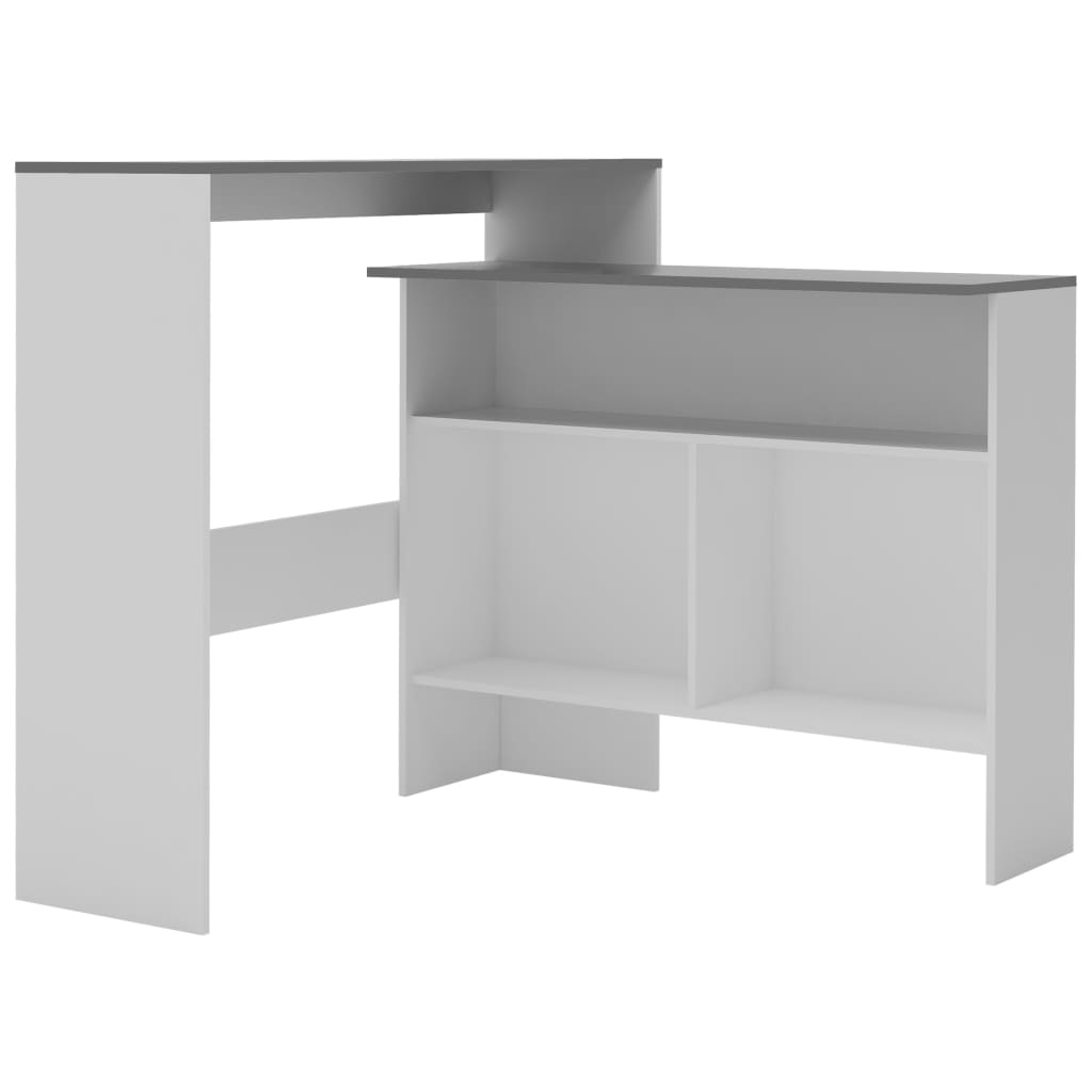 vidaXL Bar Table with 2 Table Tops White and Grey 130x40x120 cm 2