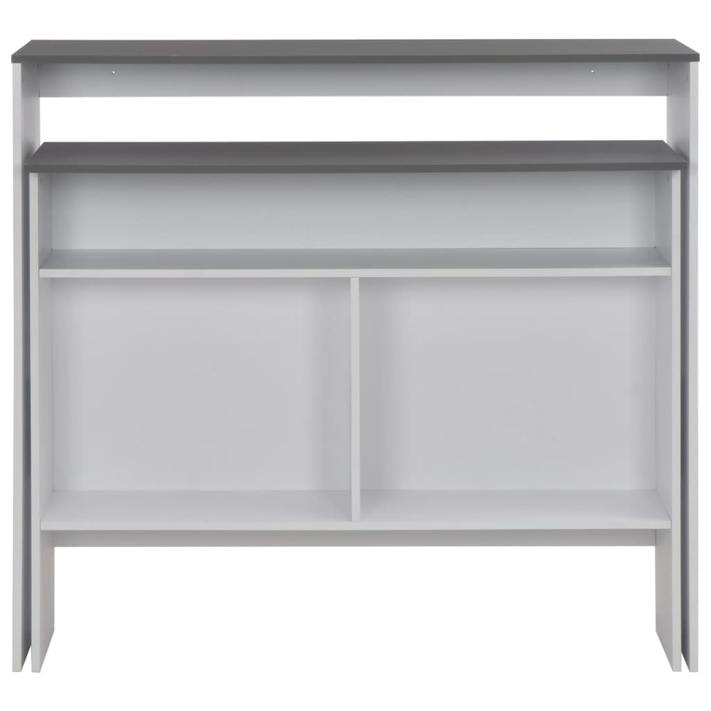 vidaXL Bar Table with 2 Table Tops White and Grey 130x40x120 cm 4