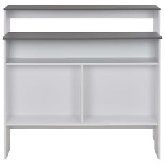 vidaXL Bar Table with 2 Table Tops White and Grey 130x40x120 cm 5