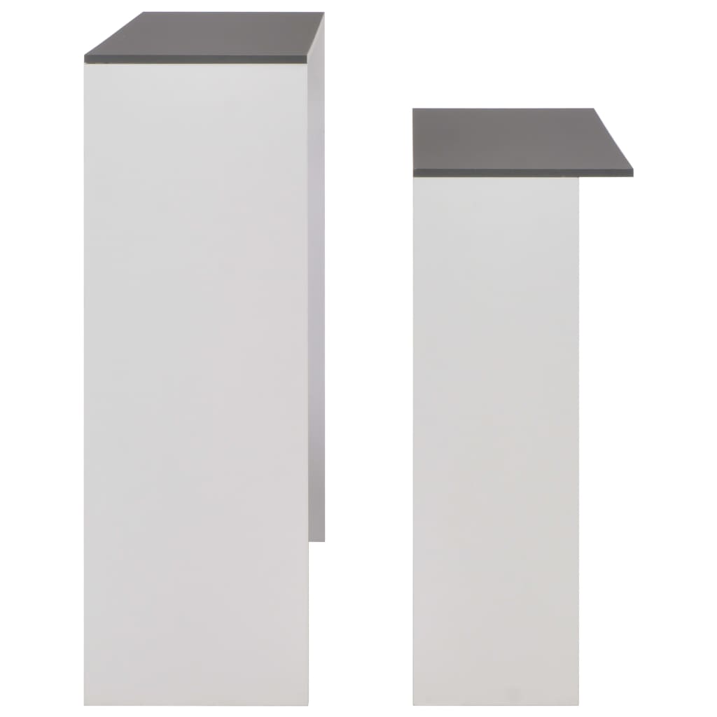 vidaXL Bar Table with 2 Table Tops White and Grey 130x40x120 cm 6