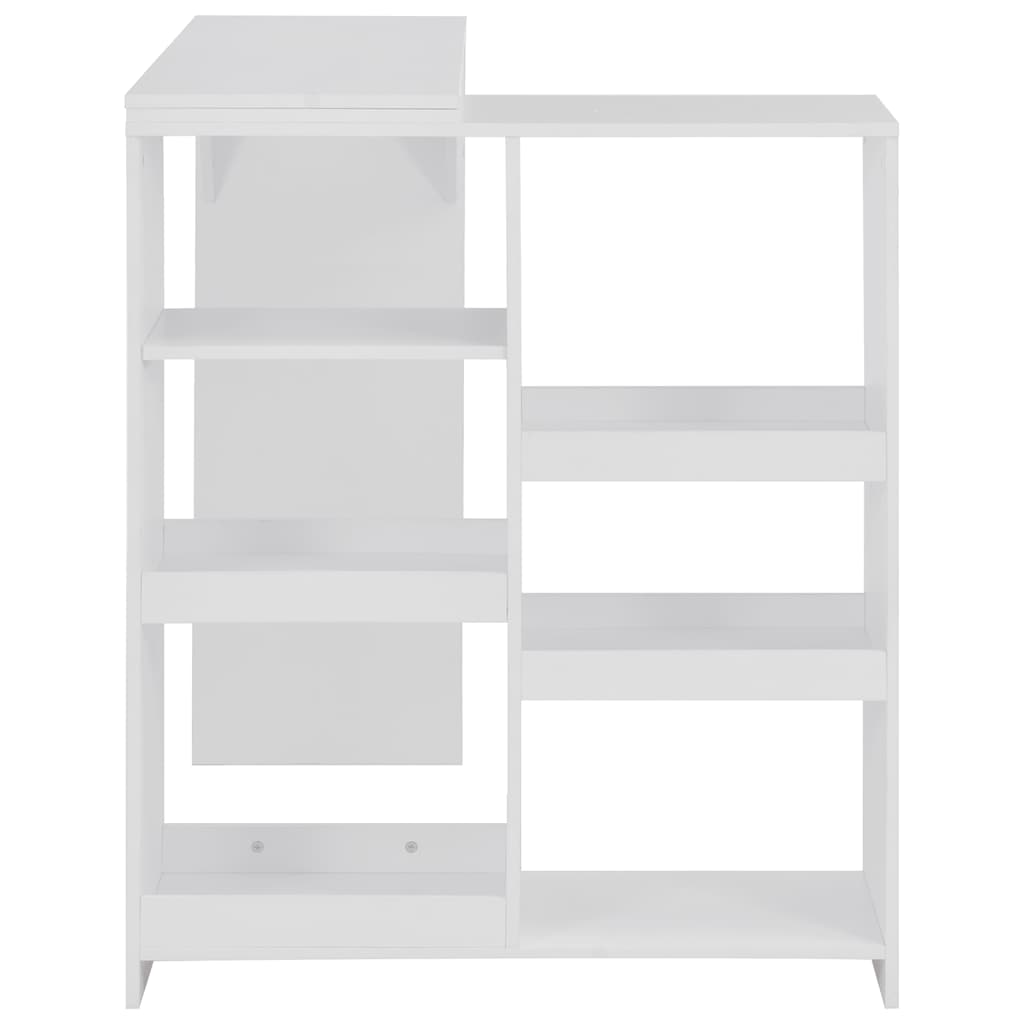 vidaXL Bar Table with Moveable Shelf White 138x39x110 cm 4