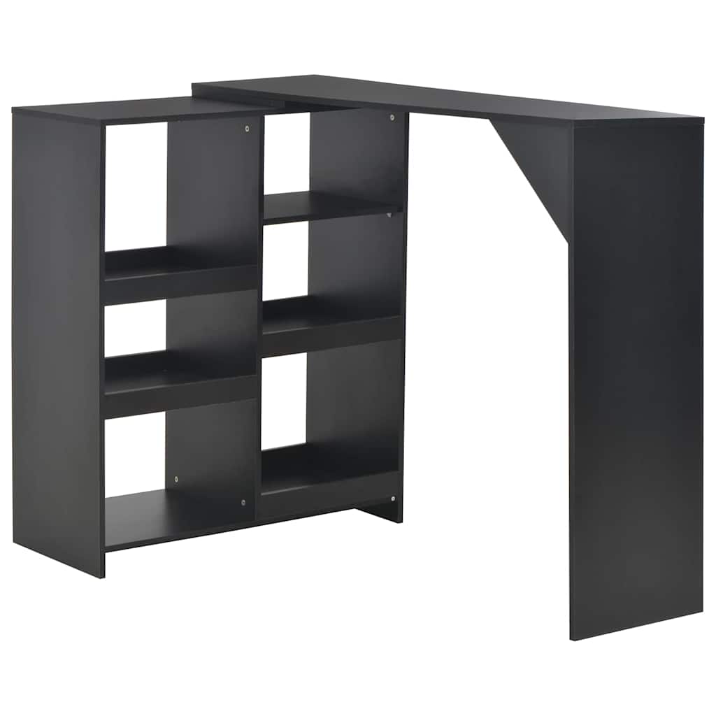 vidaXL Bar Table with Moveable Shelf Black 138x39x110 cm 1