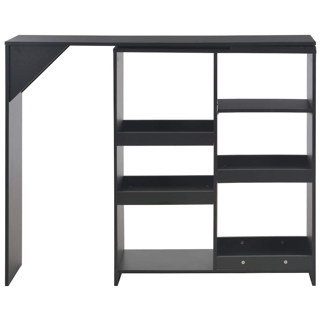 vidaXL Bar Table with Moveable Shelf Black 138x39x110 cm 3
