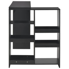 vidaXL Bar Table with Moveable Shelf Black 138x39x110 cm 4