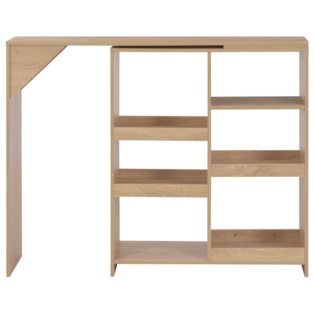 vidaXL Bar Table with Moveable Shelf Oak 138x39x110 cm 3