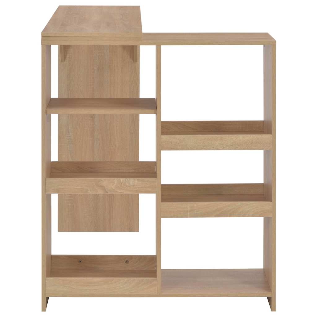 vidaXL Bar Table with Moveable Shelf Oak 138x39x110 cm 4