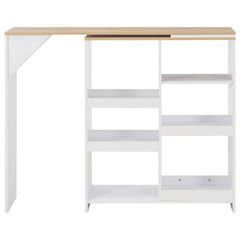 vidaXL Bar Table with Moveable Shelf White 138x39x110 cm 3